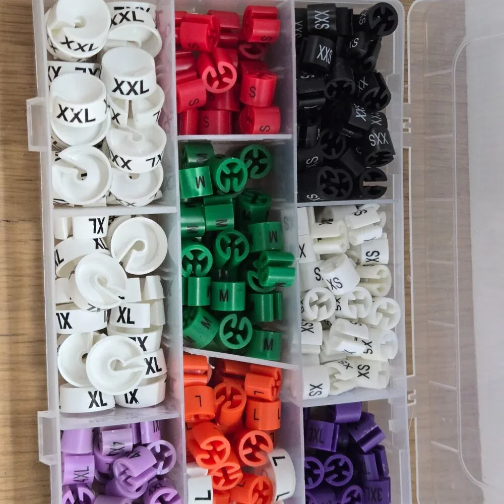 Hanger Sizers: Garment Markers, Clip On, Plastic XXS - 4XL